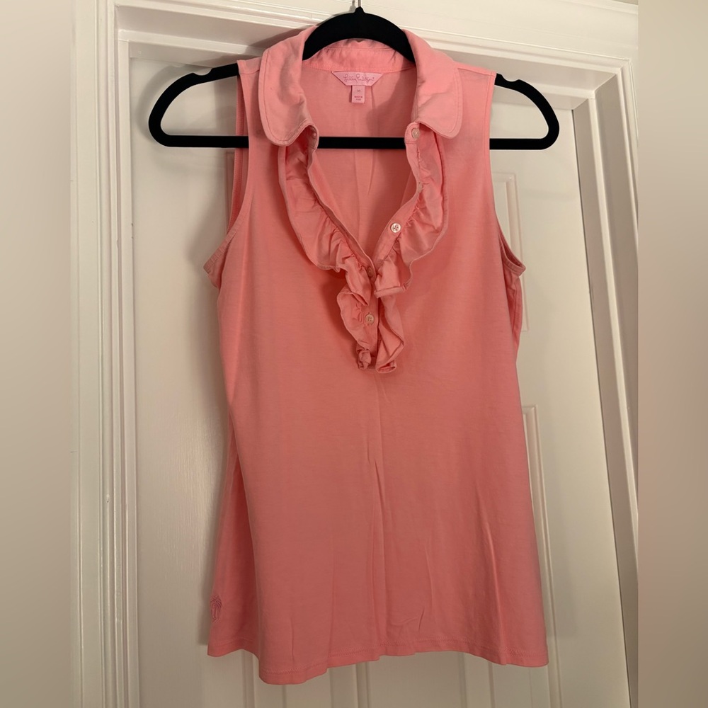 Lilly Putlizer Pink Ruffle Tank